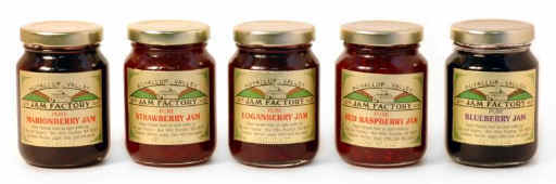 Our gourmet jams are made from premium handpicked berries, picked at the peak of ripeness, crushed and blended with the smallest amount of sugar then hand packed to guarantee the freshness and natural color of the berries. 