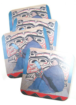 Native American design coaster by Irene Klar - Bentwood