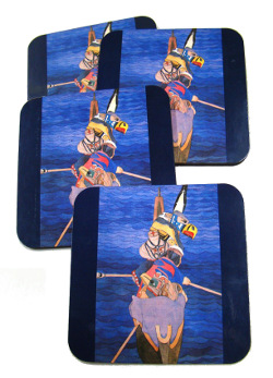 Native American design coaster by Irene Klar - Crossing The Straights