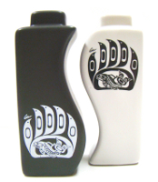 north coast native american salt shaker bear salmon