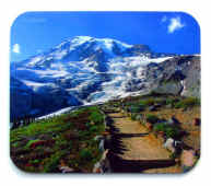Just follow the trail to the top of Mount Rainier.