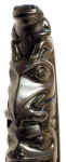 close-up look at the Northwest Coast Pacific Northwest Indian totem pole carving.