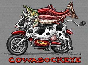 Cowasockeye t-shirt by Ray Troll.