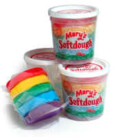 Multi-colored play dough. 