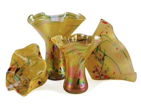 Tobac glass vases and bowls